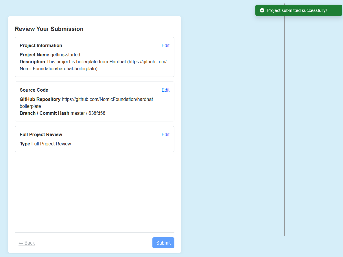 Submission Success